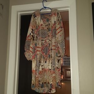 Tie neck tunic western style pattern